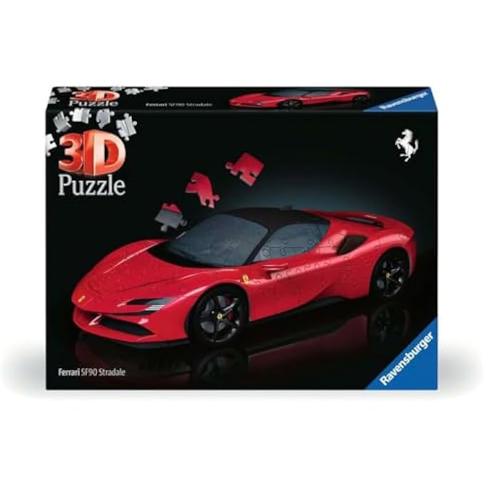 FERRARI SF90 STRADALE 3D PUZZLE | PREMIUM EASYCLICK TECHNOLOGY, 1:18 SCALE MODEL, 108 PIECES + ACCESSORIES, IDEAL GIFT FOR CAR ENTHUSIASTS & TEENS | 11576-1 - Image 1
